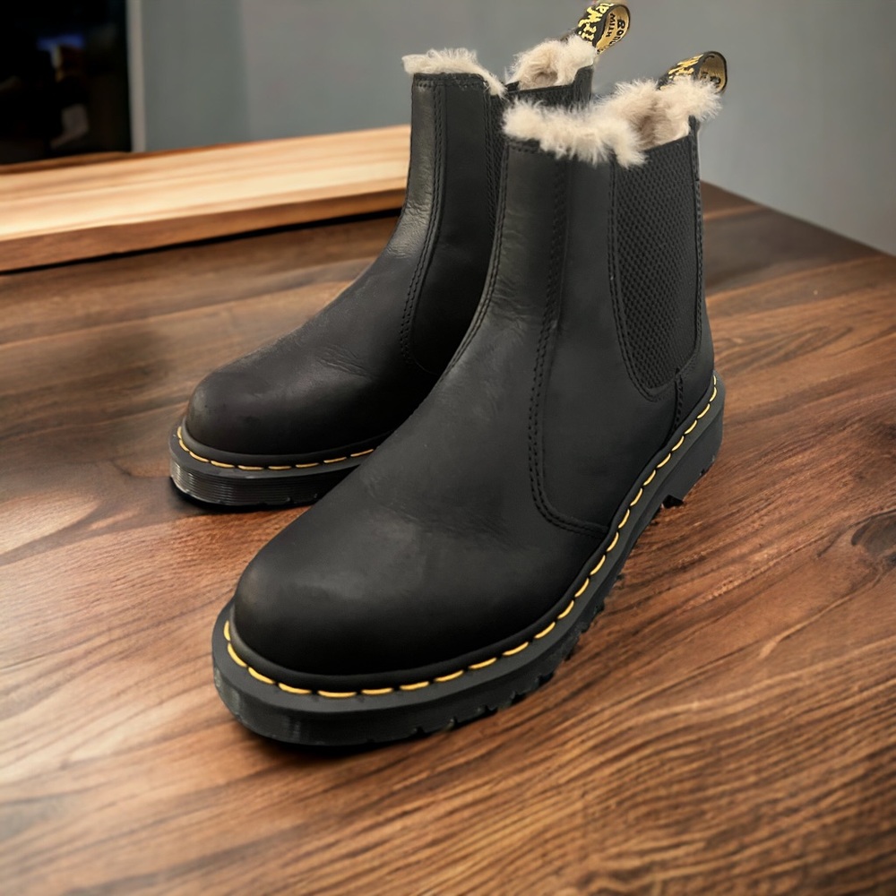 Dr. Martins Women’s “Chelsea” Boot faux fur lined